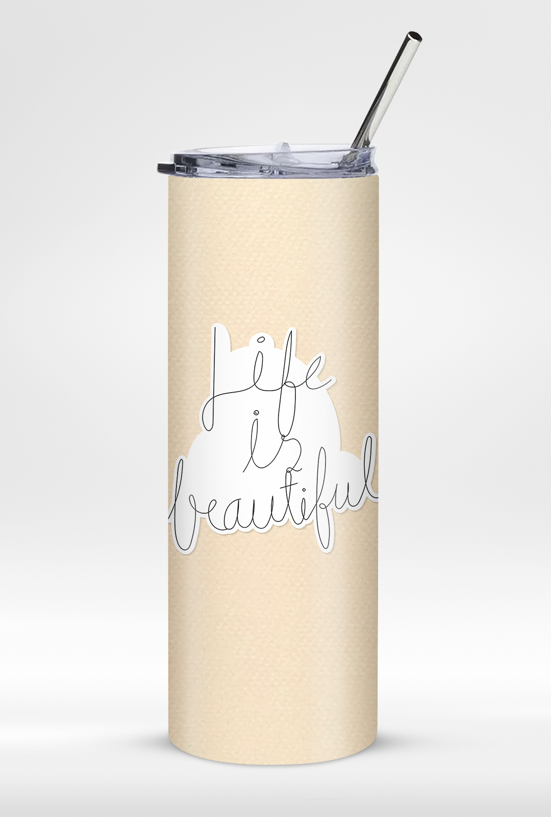 "Life Is Beautiful" Premium Insulated 20oz Tumbler with Straw - Travel Friendly