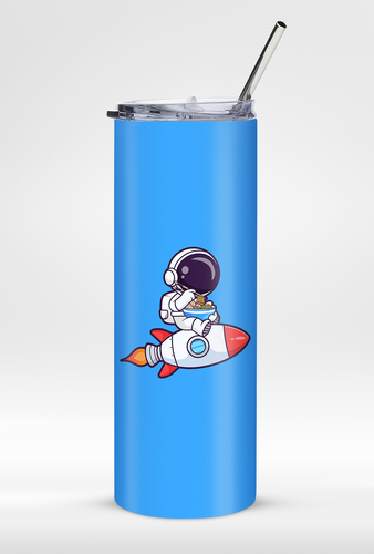 Astronaut Eating Ramen 20oz Stainless Steel Tumbler with Straw