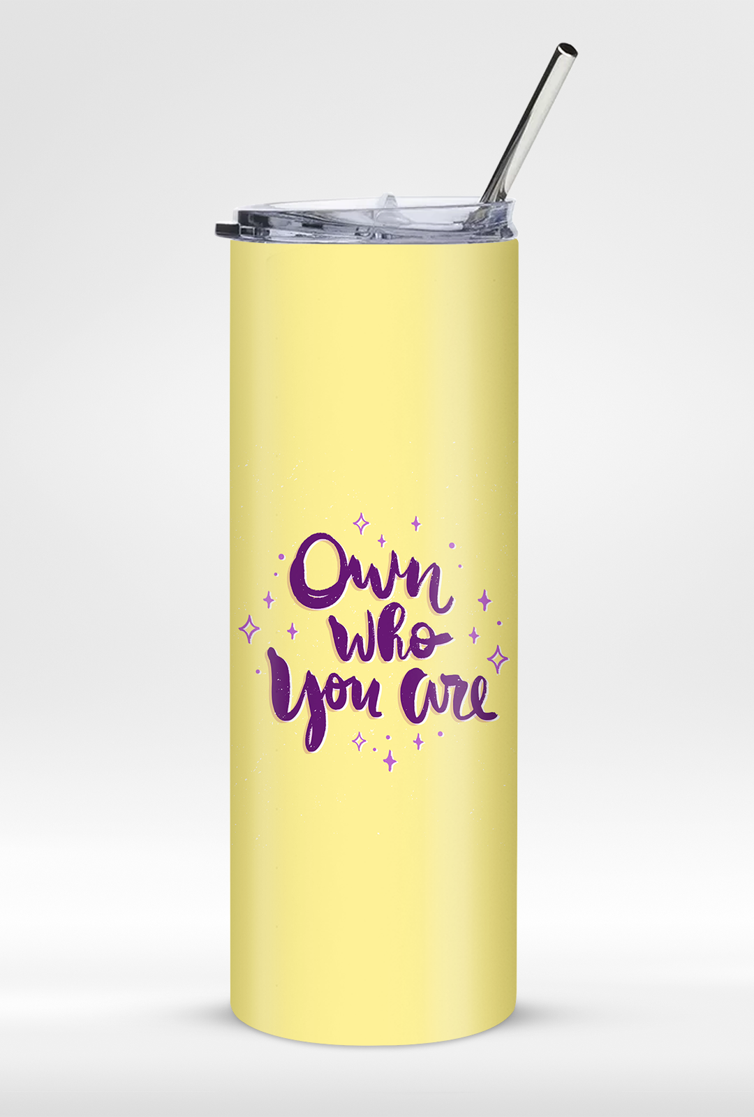 "Own Who You Are" 20oz Stainless Steel Tumbler – Includes Reusable Steel Straw