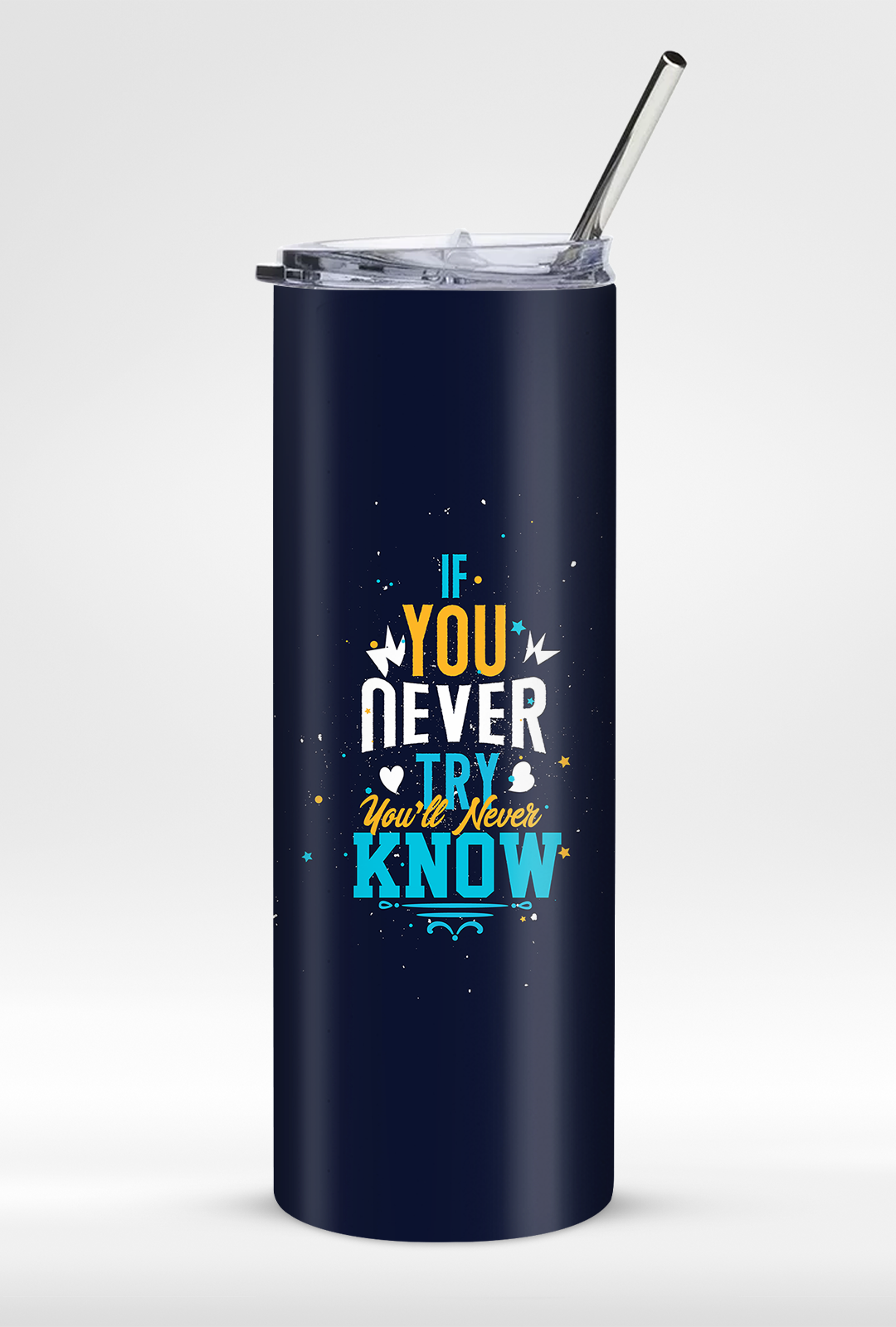 Motivational 20oz Stainless Steel Tumbler with Straw – Eco-Friendly Drinkware